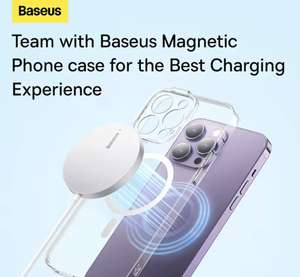 Baseus Cargador Inalámbrico Magnético Mini Carga Rápida de 15W para iPhone Electrónica Segura