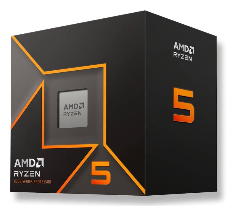 Procesador AMD Ryzen 5 9600, 6 núcleos, 12 hilos, 3,8 GHz base, socket AM5 y 65 W