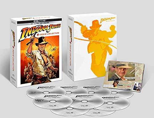 Indiana Jones 4-Movie Collection - 9 discos, 4K Ultra HD + Blu-Ray - Edición italiana con doblaje en castellano