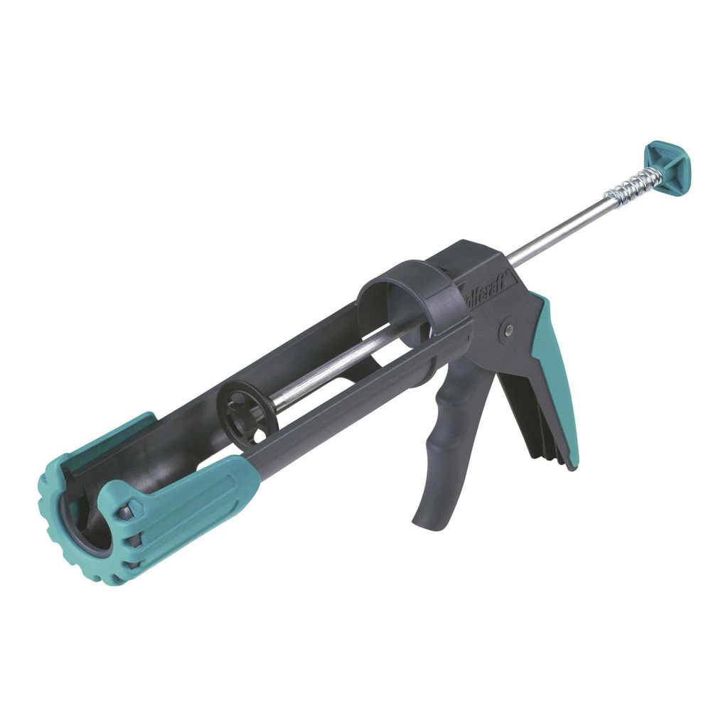 Wolfcraft MG 200 pistola de sellado, con mango revestido de goma y funda giratoria, cartuchos de 310 ml