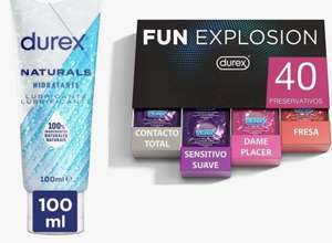 Pack 40 preservativos Durex + Lubricante Naturals Hidratante 100 ml . Ingredientes naturales