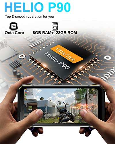 DOOGEE S89 , 12000mAh(33W) 6.3" FHD Android 12 Octa Core, 8GB +128GB, Cámara Triples 48MP+20MP Visión Nocturna, IP68 IP69K, NFC/FM/OTG