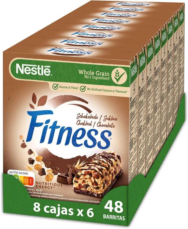 8X Nestlé Fitness Chocolate Barritas de cereales integrales