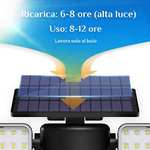 Luz Solar Exterior LED IP67 para exteriores, detector de movimiento resistente al agua para jardín, 3 modos