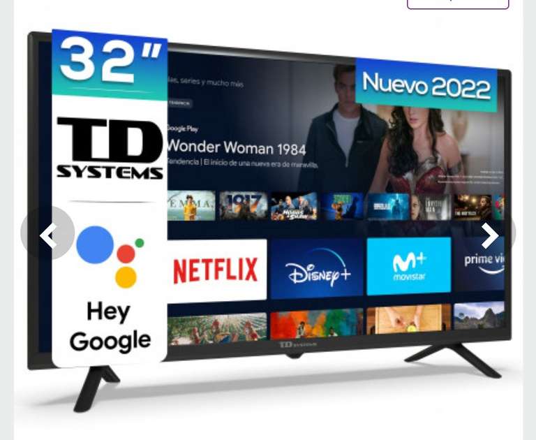 Smart TV 32 pulgadas Led HD, televisor Hey Google Official Assistant, control por voz con Android 11, Google Chromecast built-in integrado