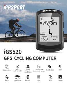 IGPSPORT-ordenador de ciclismo IGS520 GPS, con ANT +, acelerómetro incorporado, bluetooth 5,0, notificación inteligente.