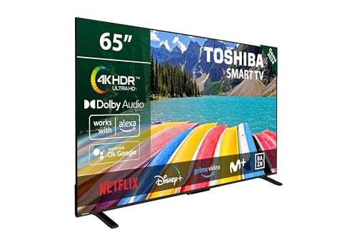 TOSHIBA 65UV2363DG Smart TV 4K UHD de 65", sin Marcos, con HDR10, Dolby Audio, Compatible con Asistente de Voz Alexa y Google