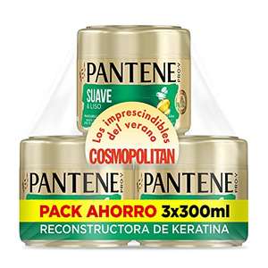 Pack, 3 mascarillas de 300 ml, Pantene Pro-V Suave y Liso Mascarilla Antiencrespamiento.