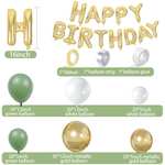 Kit 116 Pcs - Globos de cumpleaños, verde.oro (En descripción: Rosa --> 4,99€)
