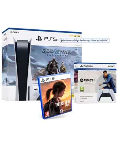 Consola PS5 + God of War: Ragnarök + Pack DualSense FIFA 23 + The Last of Us: Parte 1