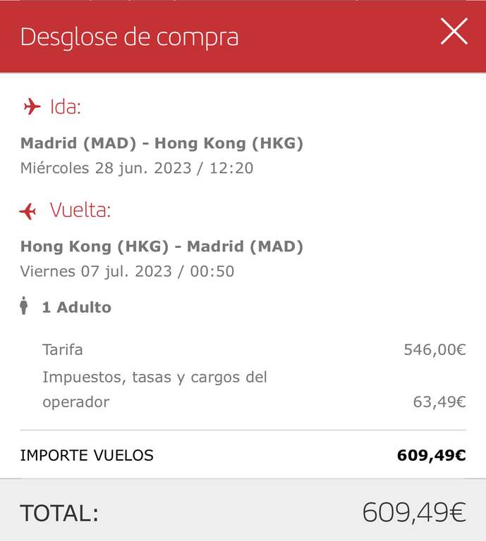 Vuelos directos Madrid Hong Kong
