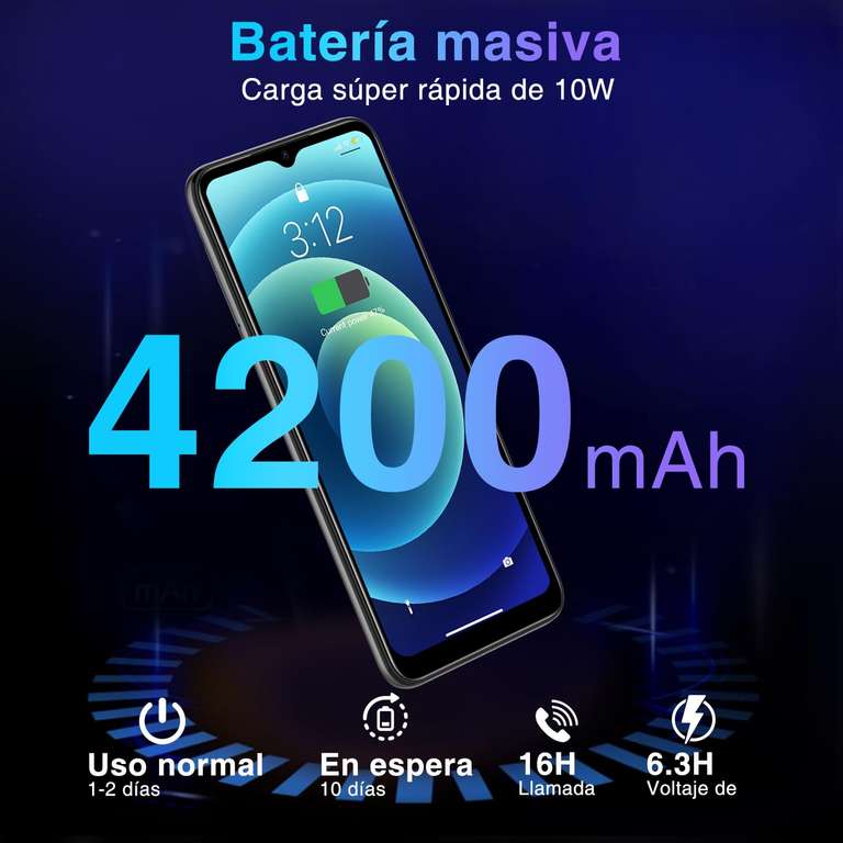 DOOGEE N50S Telefono Movil 2024, 9GB +128GB (TF 1TB) Android 13 Móviles, 6,52 Pulgadas