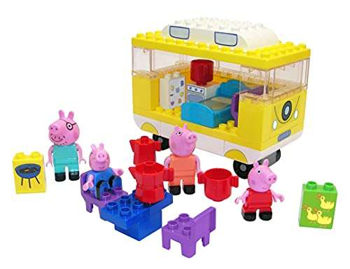 Big Peppa pig - Caravana Camper Bloques de Construcción Pig, 50 Piezas, Incluye Figuras de Peppa y George