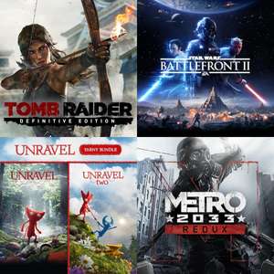 PS4 | PS5 :: Tomb Raider: Definitive Edition, STAR WARS Battlefront II, Paquete Unravel Yarny, Bioshock Infinite, Metro 2033 Redux