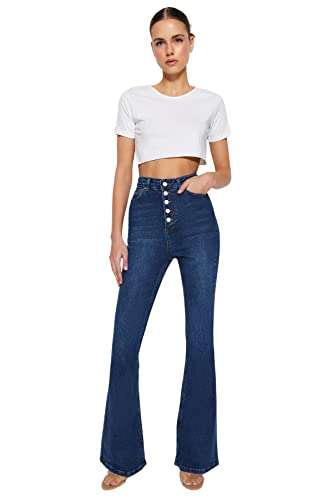 Trendyol Jeans Acampanados de Cintura Normal Mujer. Hay tallas a precios inferiores, busca la tuya.