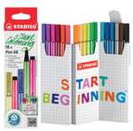 STABILO - Rotulador Premium - Bolígrafo 68 - Estuche de cartón Zigzag de 18 colores