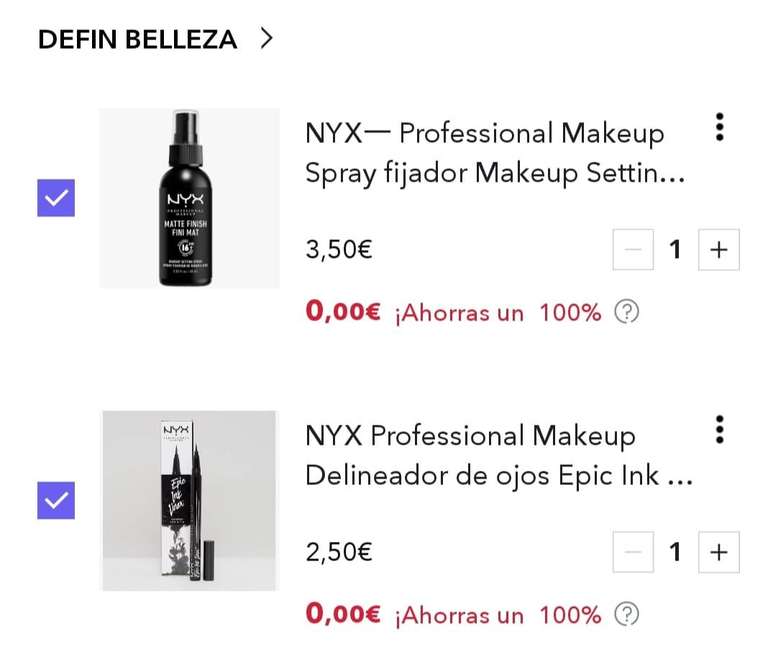 NYX - Eyeliner negro y spray fijador de maquillaje mate 60 ml - ENVIO GRATIS al comprar otro artículo (leer descripción)