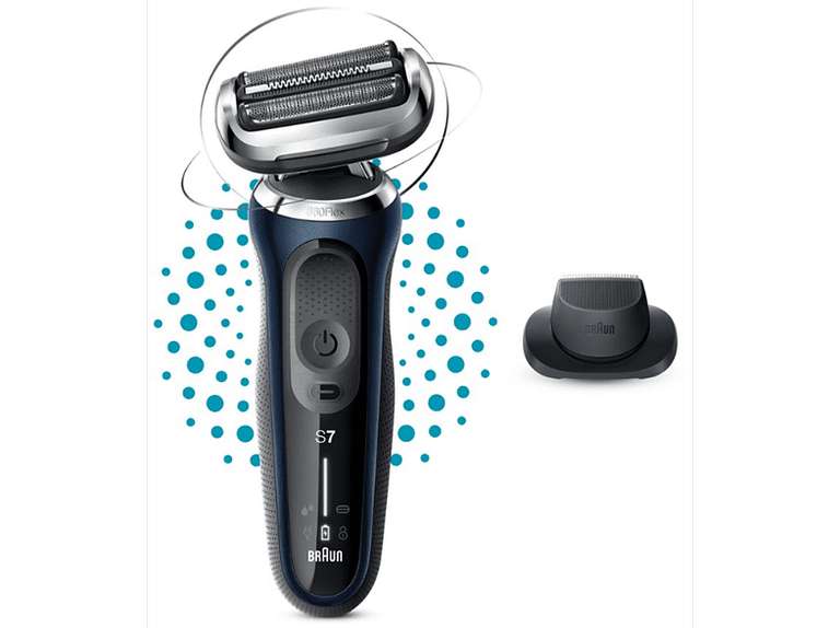 Afeitadora - Braun Series 7 71-B1200S, Afeitadora eléctrica de barba, Wet & Dry, Accesorio para corte de pelo + 20 € Cashback
