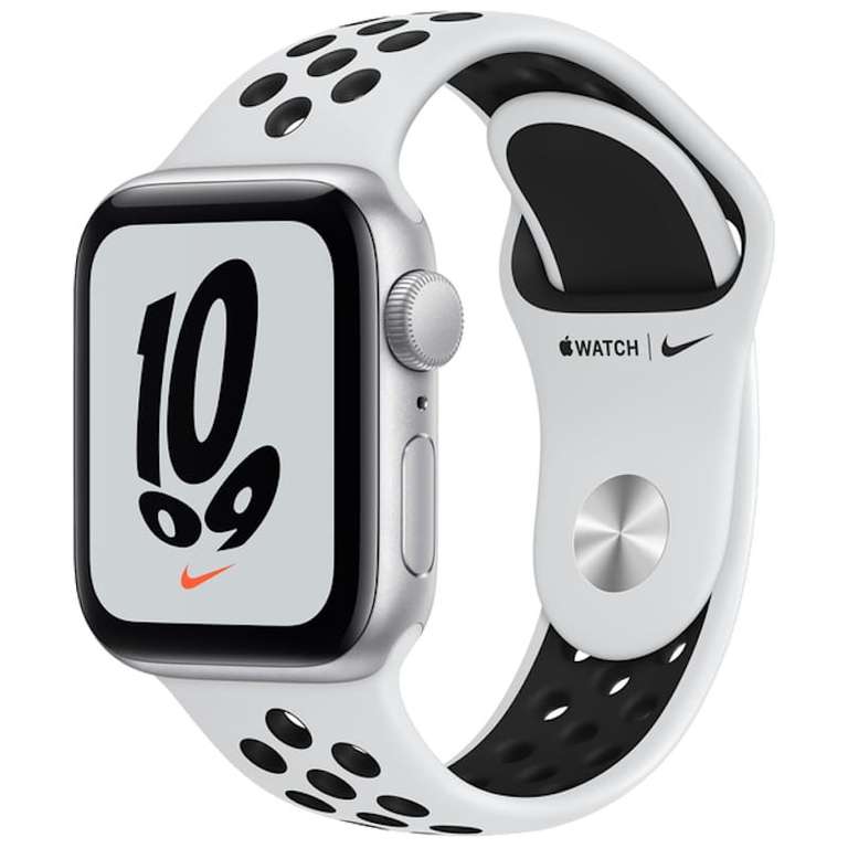 Apple Watch Series SE Nike 2021 GPS 40mm Aluminio Plata Correa Deportiva. Disponible También en Negro.