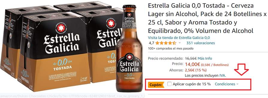 MAHOU 0,0 Cerveza Tostada Sin Alcohol Botella 25cl Pack 6 » Te