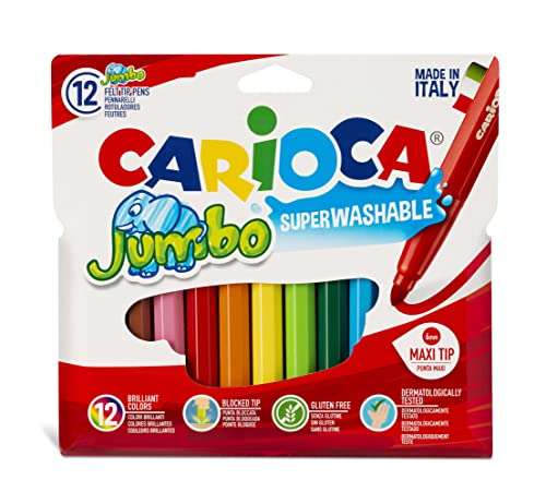 Carioca - 12 rotuladores de colores Jumbo