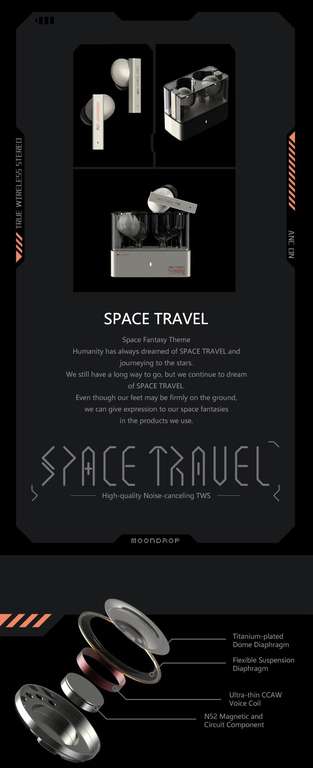 Auricular TWS Moondrop Space travel