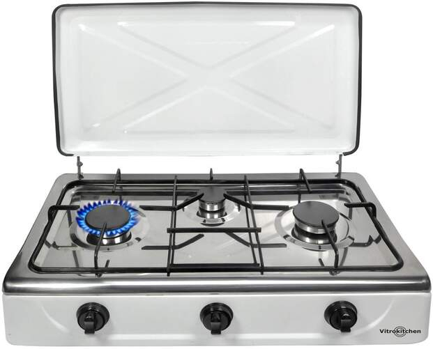 Hornillo Vitrokitchen 302BB - 3 zonas, gas butano, recoger gratis en tienda