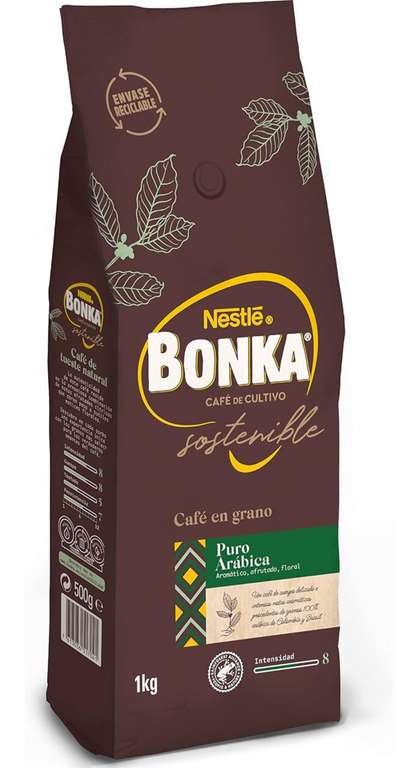 BONKA Cafe Grano Puro Arabica 10 paquetes de 1kg