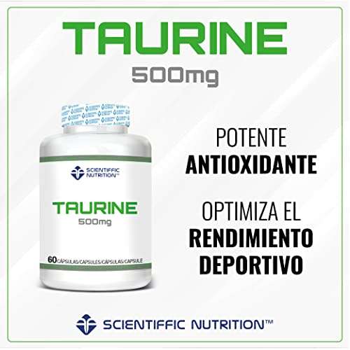 Scientiffic Nutrition - Taurine, Taurina de 500mg, Antioxidante, Mejora el Rendimiento Deportivo, Proteje el Tejido