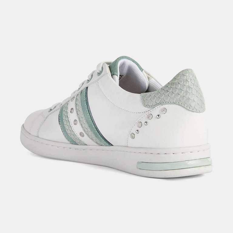 GEOX. Zapatillas Jaysen - cuero - blanco y verde claro