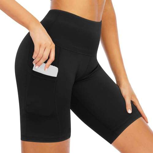  Pantalones cortos de ejercicio para mujer, de cintura