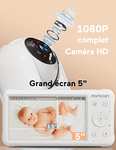 Video Baby Monitor 1080P 5" visión nocturna infrarroja