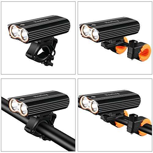 Luz de Bicicleta LED Recargable USB con 2400 Lúmenes, 4 Modos