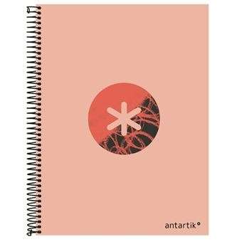 Cuaderno A4 Antartik Espiral Cuadriculado Coral/Amarillo