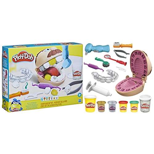 Play-Doh Juguete El Dentista Bromista Niños a Partir 3 años con 8 Botes, No Tóxico, Colores Surtidos