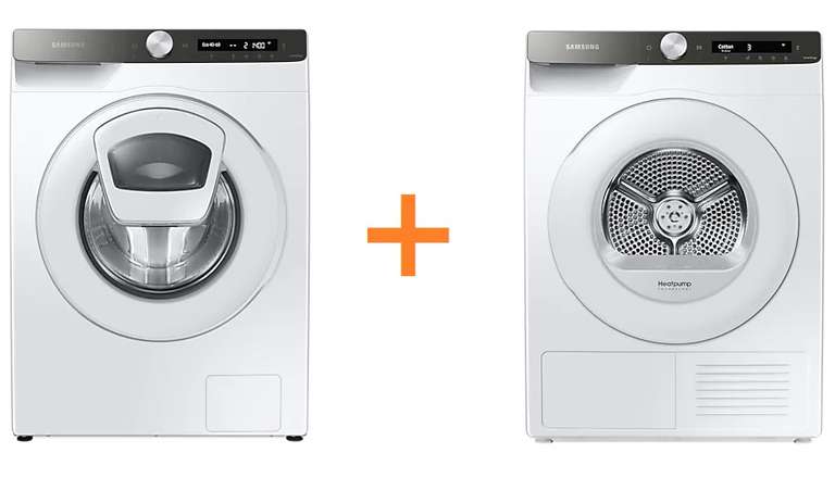 Lavadora Samsung AddWash 9Kg + Secadora Samsung 8Kg + Extensión de garantía de lavadora o secadora [A elegir]