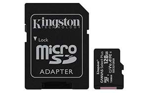 Kingston Canvas Select Plus microSD, SDCS2/128GB Class 10 con Adaptador SD