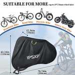 IPSXP Funda Bicicleta Exterior,Tejido Oxford 210D (Negro-82 x 44 x 30 in),Protección Contra el Agua,la Nieve,el Polvo y los Rayos UV