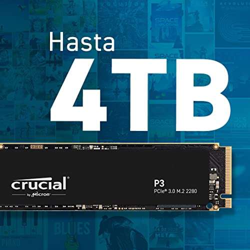 Crucial P3 1TB M.2 PCIe Gen3 NVMe SSD interno