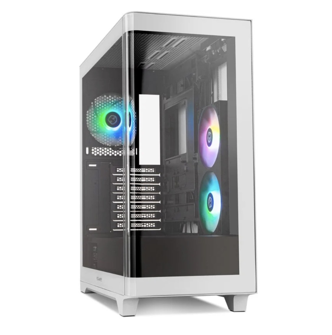 Caja PC Nox Hummer Ether (semitorre gaming ATX, cristal templado curvo panorámico, puerto USB-C, diseño bicolor blanco y negro, espaciosa)