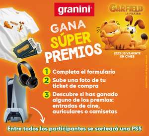 "Entradas GRATIS "Garfield" al comprar Packs 3xGranini Tetraedge"