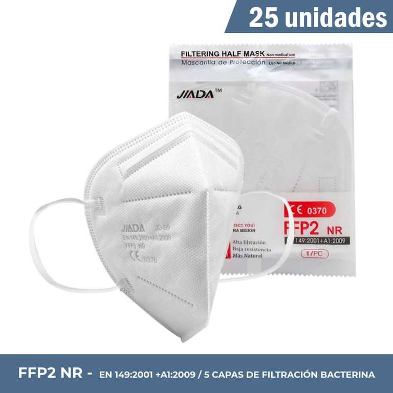 ASTORMEDIC Mascarillas FFP2 Jiada - Homologadas CE - 25UDS