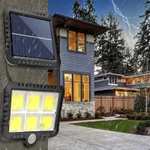 Luz Solar con Sensor de movimiento para exteriores, luz COB recargable de pared, impermeable, para Calle, jardín, porche, luz LED