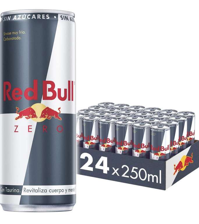 Red Bull Zero, Bebida energética, Sin Azúcar - 24 latas de 250 ml (Total 6000 ml)