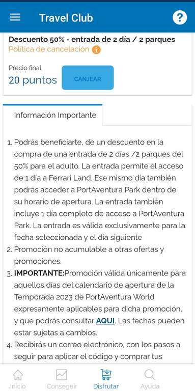 Descuento -50% entrada PortAventura World de 2 días / 2 parques (1 día Ferrari Land incluido) o Descuento -20€ entrada de 1 día / 2 parques