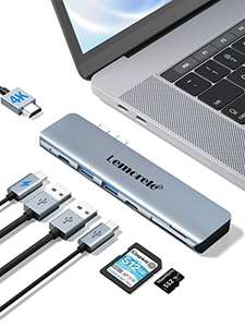 Hub USB-C Adaptador MacBook Pro/Air M1, 7 en 2 de Aluminio HDMI 4K, 2 USB 3.0, PD100W, SD/TF, MacBook Pro M1 2016-21, MacBook Air M1 2020-16