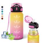 Grsta 500ml Botella Agua Niños, Botella Reutilizable a Prueba de Fugas, Cantimplora Infantil con Pajita, Fácil de Limpiar