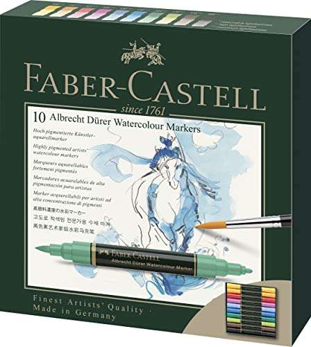 Faber-Castell - 160310 - Estuche 10 marcadores acuarelabless A. Dürer. Color Surtidos