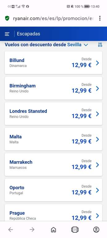 Vuelos desde 12€ en Ryanair - hasta el 24