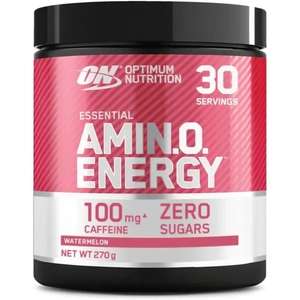 Optimum Nutrition Amino Energy Sabor Sandia con Aminoácidos, BCAA, L-Glutamina [1ra compra a 16.57€] [Si añades 2 artículos más 15%]